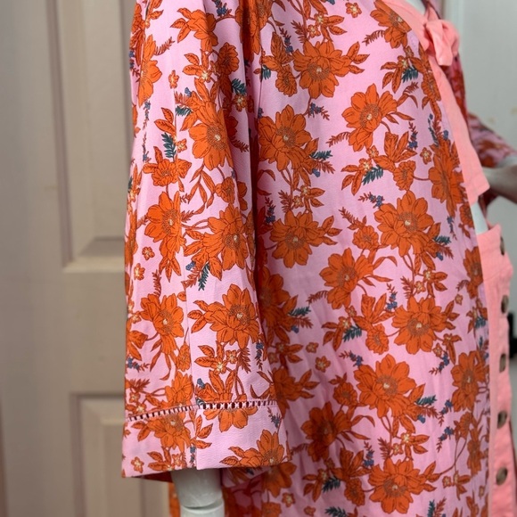 Jessica Simpson Floral Orange and Pink Kimono One Size,  E1. - Picture 6 of 15